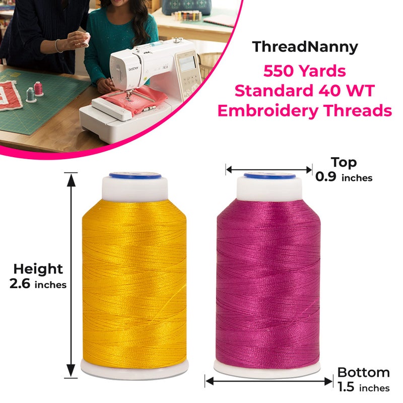 ثريد ناني 80 بكرة خيط بوليستر للتطريز والخياطة، 120D/2، وزن 40، طول كل بكرة 500 متر (550)، متوافقة مع ماكينات جانوم، براذر، بيبي لوك، سينجر، بفاف، هوسكفارنا، بيرنينا - Image 3